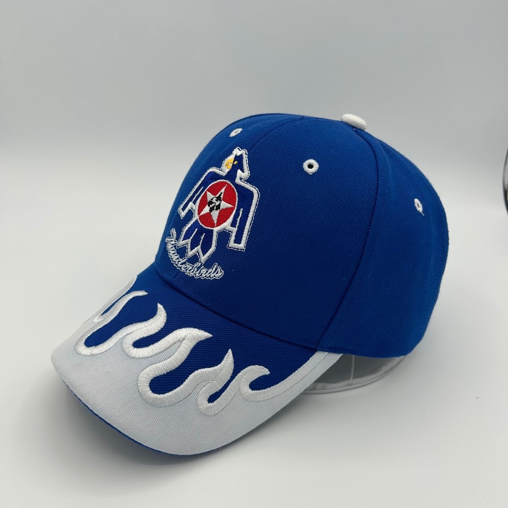 Vintage USAF Thunderbirds Hat Mens OSFA Blue Acrylic Y2K Military Style
